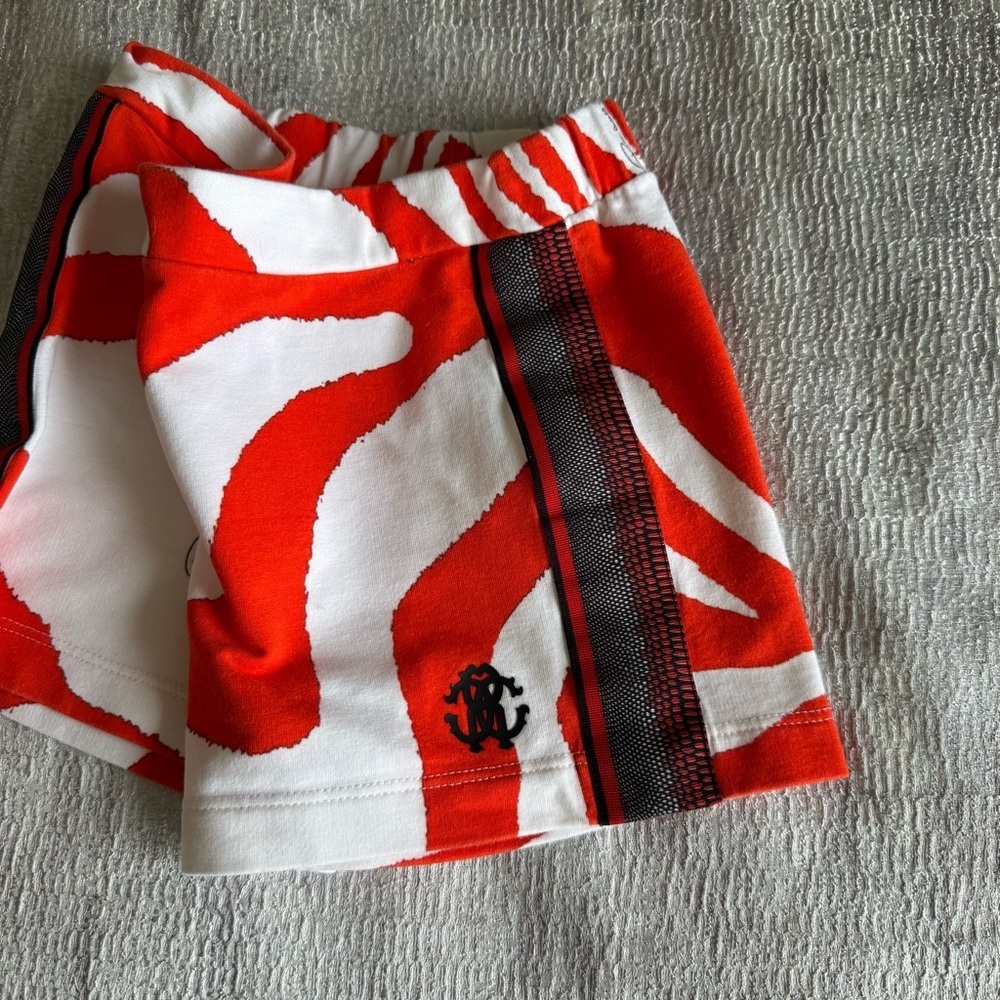 Roberto Cavalli Vibrant Orange and White Shorts, Size 7